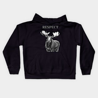 Moose, demand respect Kids Hoodie